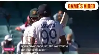 Tim Panie & Ravichandran Ashwin Sledging 3rd Test Last day. Ind vs Aus Match