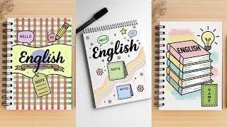 10 English Notebook Front Page Design | School Project Idea #youtube #frontpage #english 