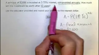 Finding a final amount in a word problem on exponential growth or decay (SB)