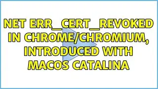 NET::ERR_CERT_REVOKED in Chrome/Chromium, introduced with MacOS Catalina (4 Solutions!!)