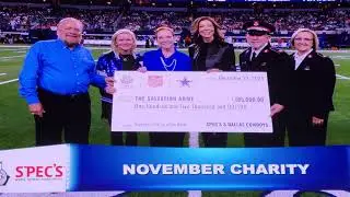 Dallas Cowboys Charlotte Jones Anderson Specs donation Salvation Army 12/22/24