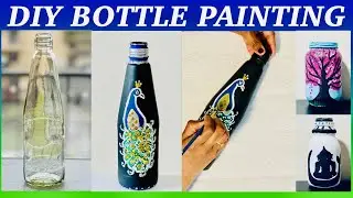 Easy Glass Bottle Painting in Tamil | DIY Bottle Art | How to recycle Glass Bottles | Home Decor