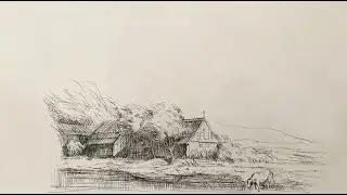How to Draw a Rembrandt-Style Landscape | Raw Speed Sketch | Ink Pen | Rembrandt
