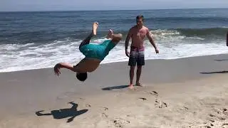 Landing on my neck trying to do a backflip