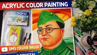 Netaji Subhash Chandra Bose Acrylic Painting 🇮🇳 | Republic Day Special | Full Process