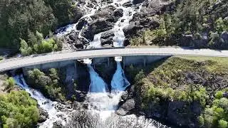 Latefossen Waterfall, Odda, Norway