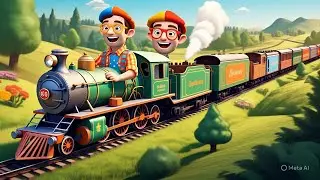 Blippi Drives a Train