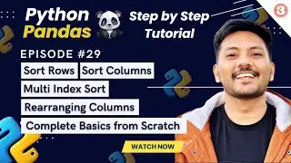 #29 || Pandas from Scratch - Part 4 || Sort Rows, Sort Columns & Rearrange Columns in DataFrames
