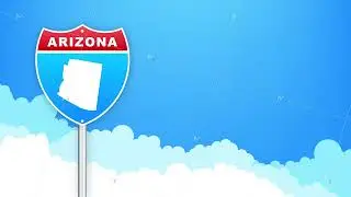 Arizona map on road sign. Welcome to State of Louisiana. Motion graphics.