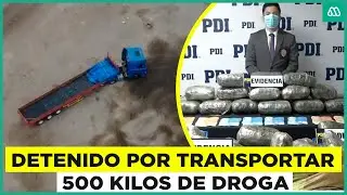 Detiene a camionero que trasladaba 500 kilos de marihuana a Santiago desde la Ruta 5 Norte