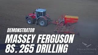 Massey Ferguson 8S.265 drilling with a Vaderstad Rapid