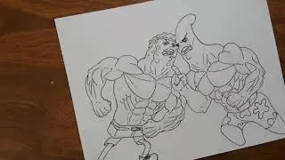 Sponebob vs Patrick Frycook games speed drawing and inking