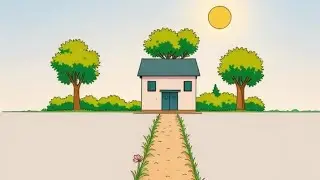 😱 Simple Scenery Drawing & Painting For Kids/Baby House drawing/How To Draw House @TwinsAndmee 