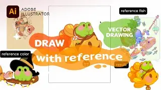 Drawing Fish and Frog  | Vector Adobe Illustrator Reference