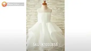 Outdoor Satin Organza Fall Wedding Flower Girl Dresses | Princessly Dresses