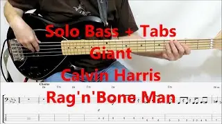 Calvin Harris & Rag'n'Bone Man - Giant (SOLO BASS WITH TABS IN VIDEO)