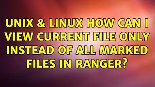 Unix & Linux: How can I view current file only instead of all marked files in ranger?