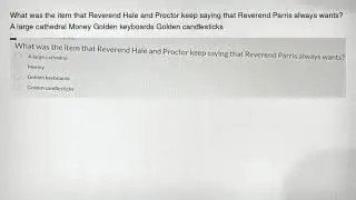 What was the item that Reverend Hale and Proctor keep saying that Reverend Parris always wants? A la