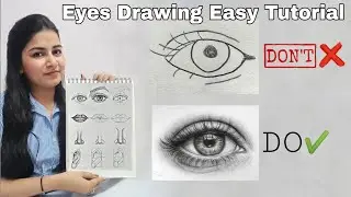 Eyes , Nose ,Lips , Ear Easy Drawing Tutorial for Beginners