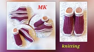 💯‼️ Супер-просто! МК ➡️ Следки жемчужным узором, на двух спицах и без шва на подошве 🤗