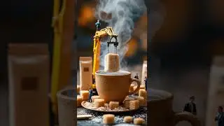 Tiny Figures Make Cozy Hot Drinks! #YouTubeShorts #HotDrinks #CoffeeLovers #TeaTime #HotChocolate