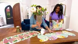 HomeReflections Beaded Spring Dec Pillow or Table Runner on QVC