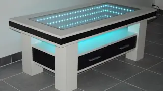 table basse design led miroir infini