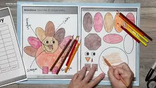 Thanksgiving Turkey 2D Shapes Math Craft | Bar Graph Activity | Thanksgiving & Turkey Coloring Pages