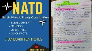 NATO | North Atlantic Treaty Organization | Important International Organisations |Handwritten Notes