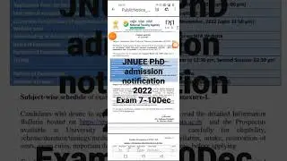 JNU PhD 2022 notification out #JNUPhD#jnuphdentranceexam#jnuexam#jnu @ABCsofbiology