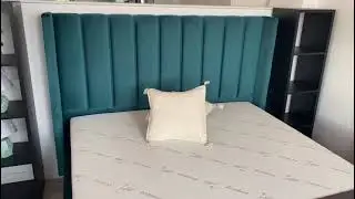 Pat Laguna 160x200 cm /180x200 cm Tapitat Catifea Verde Somiera Inclusa