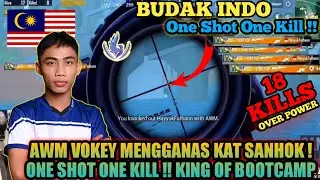 🔵18 Kill | Budak INDO Stress Hadapi AWM Vokey kat Sanhok ! One Shot One Kill !! PUBG Mobile Malaysia