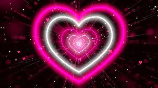 Valentine Love | Heart Tunnel Background💖Pink Heart | Neon Heart Background Video