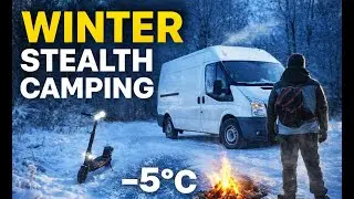 Winter Stealth Camping in a Ford Transit Camper | Solo Van Life at -5&deg;C