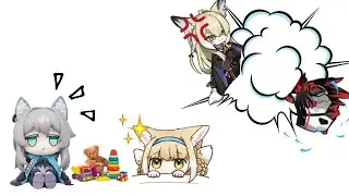 Foxes play with Rosmontis | VEC-C | 4 Vulpos [Arknights]