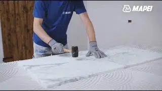 Tiling natural stone using Mapei Tile Adhesive | Keraquick Maxi S1 (white)