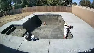 Backyard pool build 32x18 - Plaster and Fill up. Time-lapse - Day 9