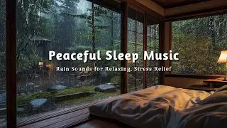 Peaceful Bedroom with Soft Rain + Calming Piano - Healing Music for Deep Sleep, Meditation