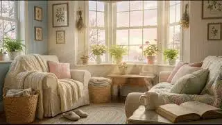 A peaceful winter morning in the living room | cottagecore ambience