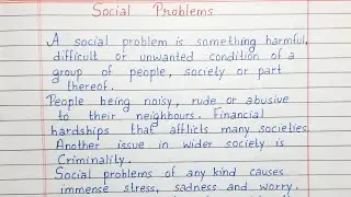 Write a short essay on Social Problems | Essay Writing | English