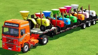 WORK With Colors - LIME JOB with Transporting Toy Tractors - Farming Simulator 22