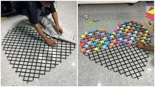 Heart shaped craft from old Newspaper _ Beautiful big wall hanging craft idea