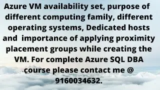 Availability sets, Computing family, PPG, Host groups and VM generations discussion's