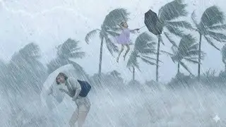 Instant Relief from Stress and Anxiety with Hurricane Sounds & Heavy Rain, Thunder, Strong Winds