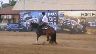 2012 NRHA Israel Open Derby Reserve Champion, Lior Dubowski & A Mity Fine Peppy. Score: 145