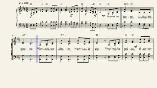 Beyond the Sunset (Key of D with Chords) by Blanche Kerr Brock