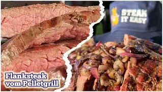 Flanksteak gesmoked vom Pelletgrill - Limousin Färse
