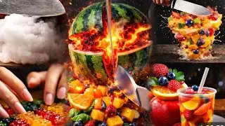 Satisfying Fruit Cutting ASMR Sharp Knife Skills & Crisp Slices 