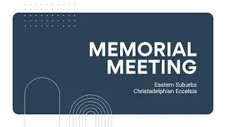 Memorial Meeting - 11th January  2026 - Jarrod Bourke