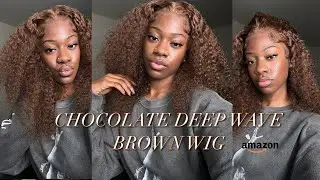 AMAZON CHOCOLATE BROWN WIG 🍫 INSTALL + REVIEW | FALL HAIRSTYLE INSPO 🍁🧡 ft. GHOTOOL HAIR